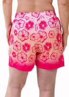 Pedra Women's Swim Shorts with Compression Liner – Bright Pink Print, image 2