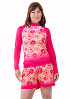Pedra Women's Swim Shorts with Compression Liner – Bright Pink Print, image 7