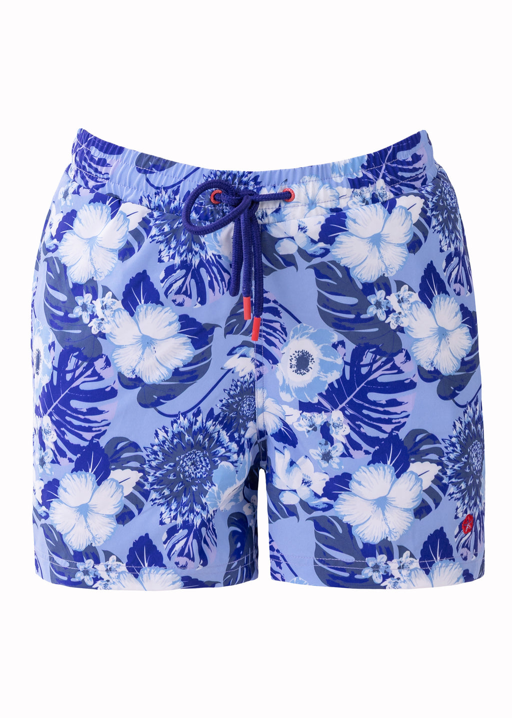 Pedra Women's Swim Shorts with Compression Liner – Flower Blue Print, image 5