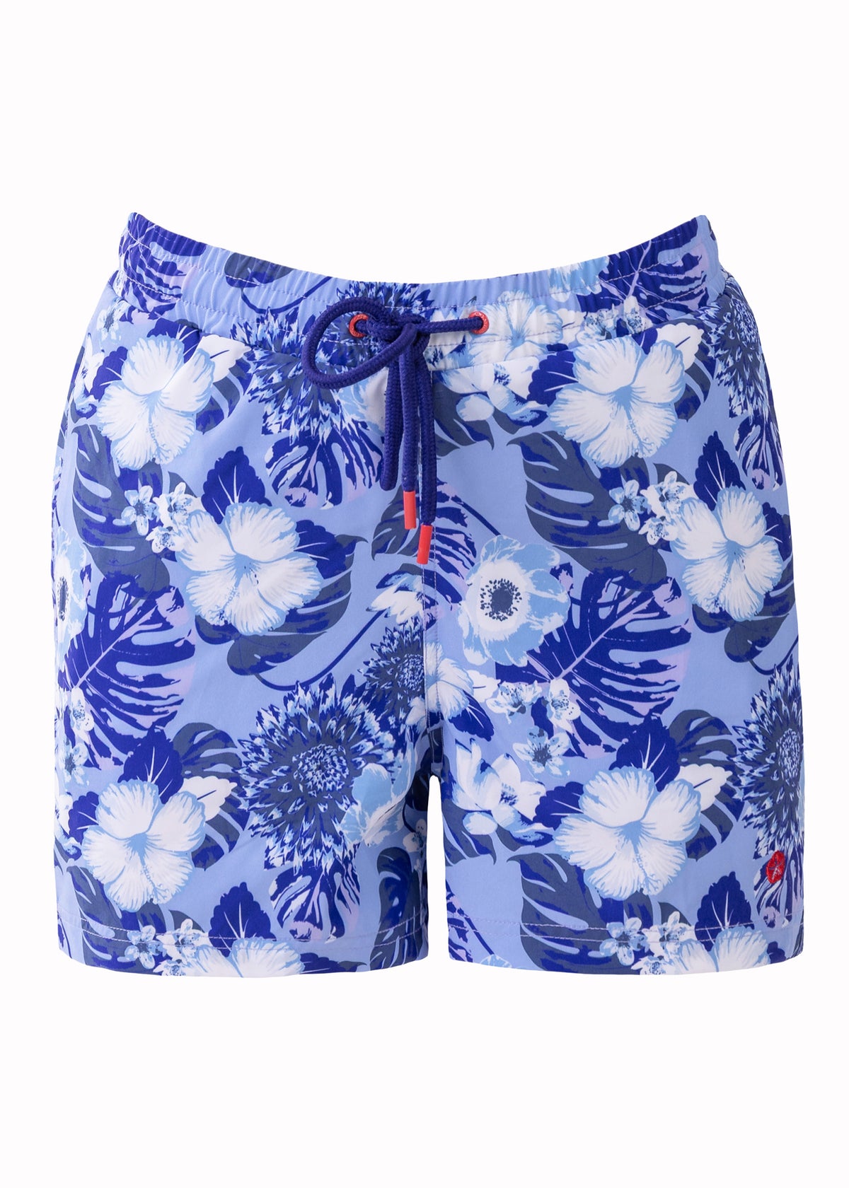 Pedra Women's Swim Shorts with Compression Liner – Flower Blue Print, image 5