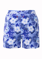 Pedra Women's Swim Shorts with Compression Liner – Flower Blue Print, image 6
