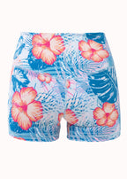 Figueira Women's Swim Hotpants – Teal Blue Print, image 6