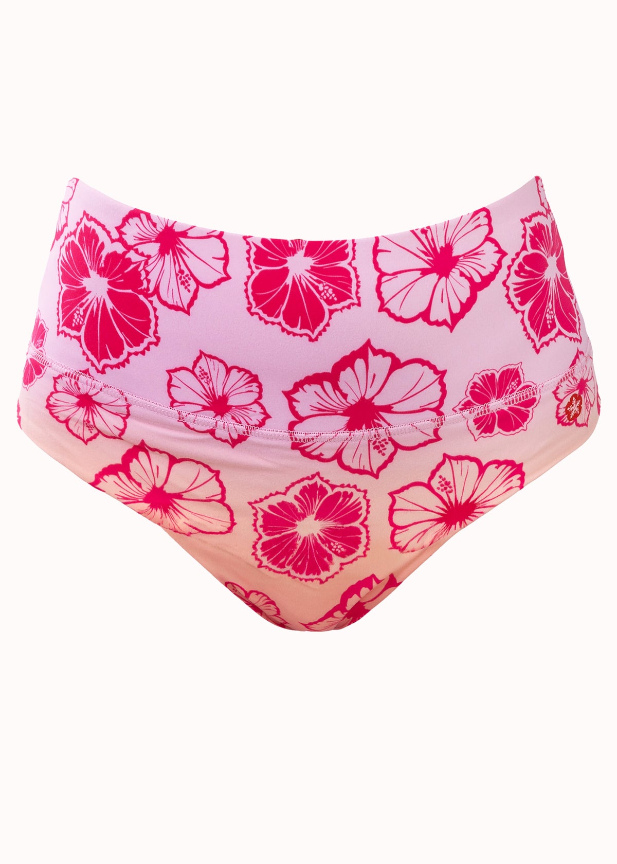 Branca Women's High-Waist Sport Bikini Bottom – Bright Pink Print, image 5
