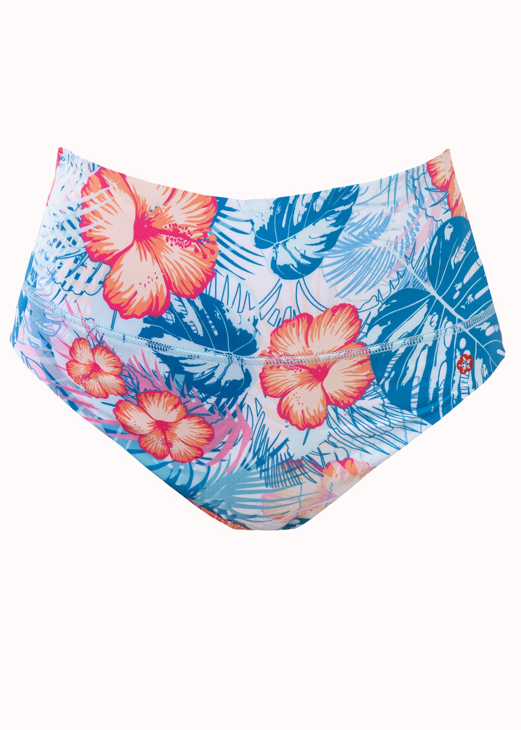 Branca Women's High-Waist Sport Bikini Bottom – Teal Blue Print, image 5