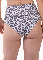 Branca Women's High-Waist Sport Bikini Bottom – Light Beige Print, image 2